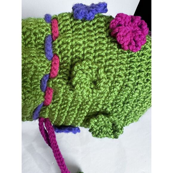 Vintage Handmade Crochet Purse Drawstring With Lining Round Pouch Flower Design - Picture 16 of 16